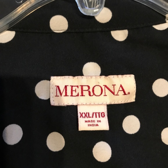🔥Merona XXL Blouse NWT Black/Creamdots - Picture 6 of 6